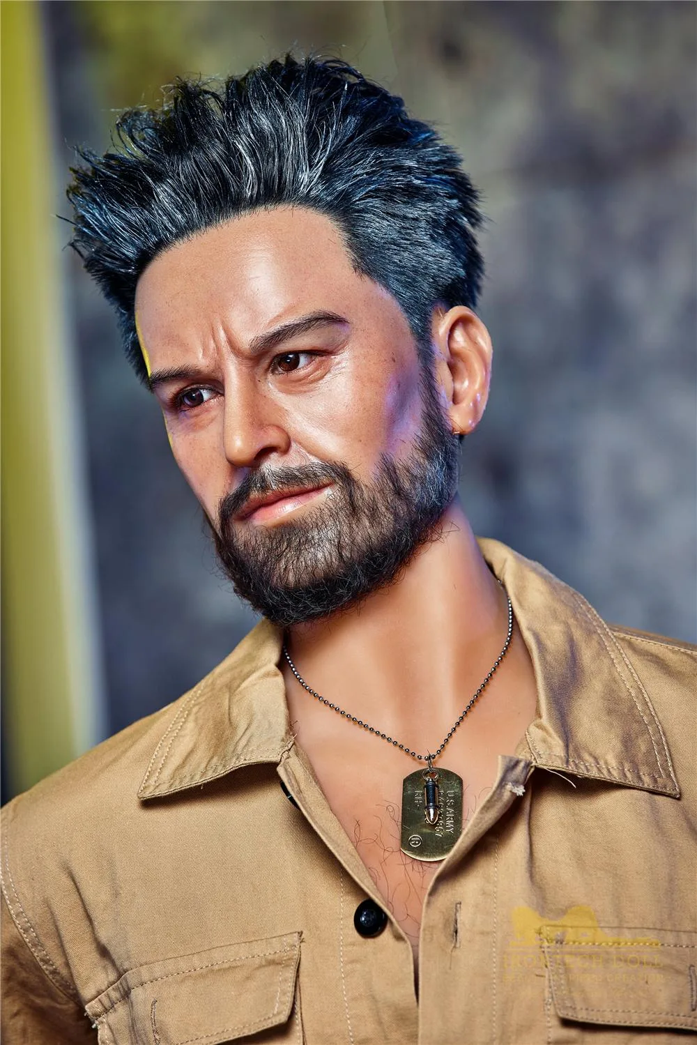 Brian TPE male sex doll silicone head view 3
