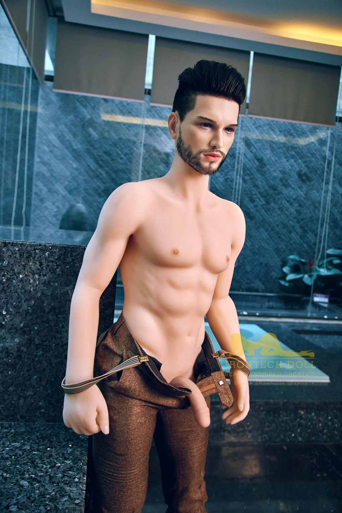 Kevin TPE male sex doll silicone head view 2