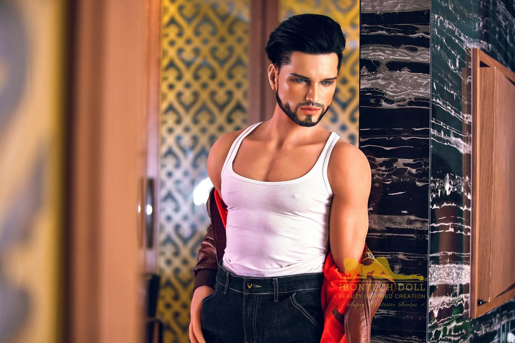 Steve TPE male sex doll silicone head view 6