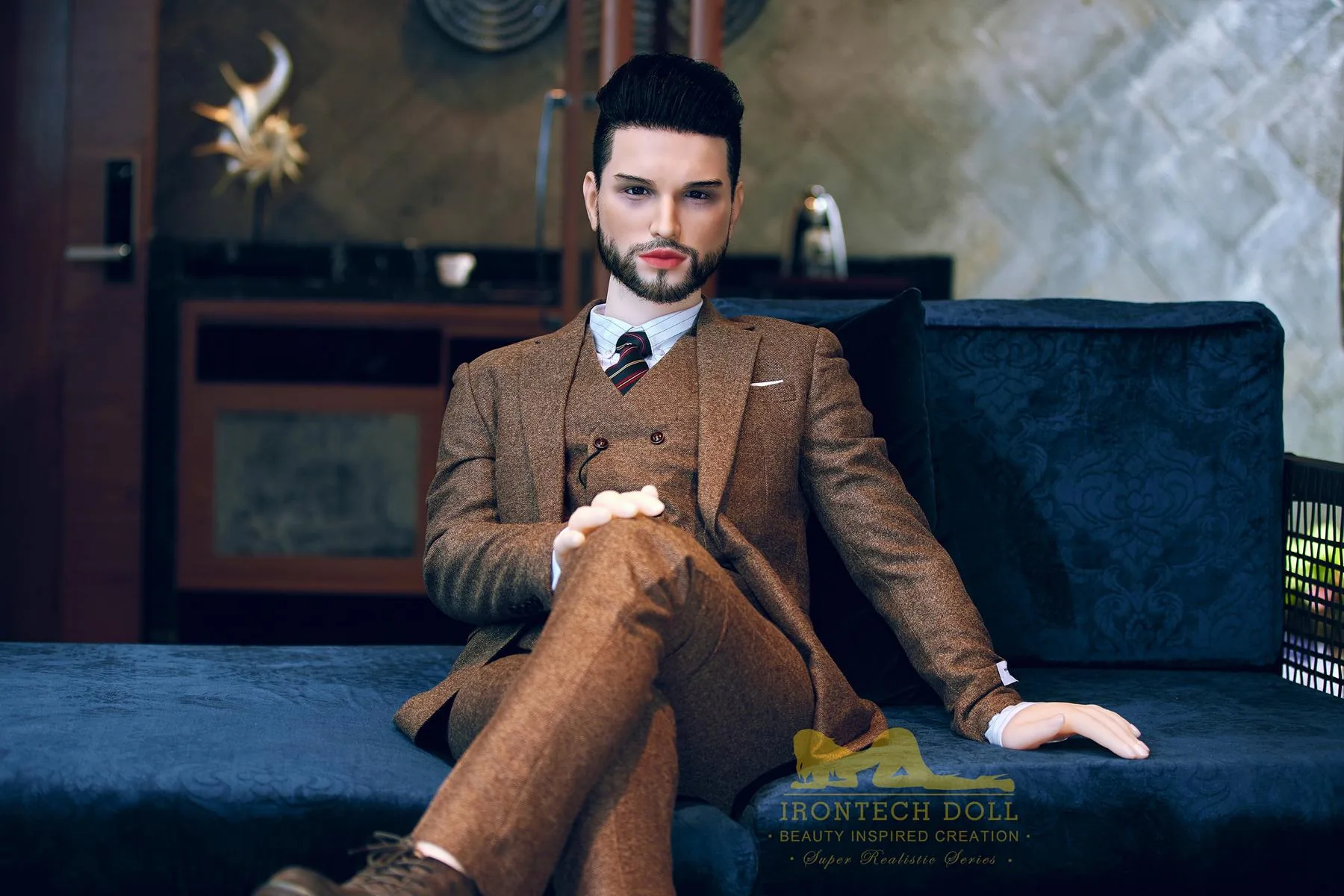 Kevin TPE male sex doll silicone head view 4