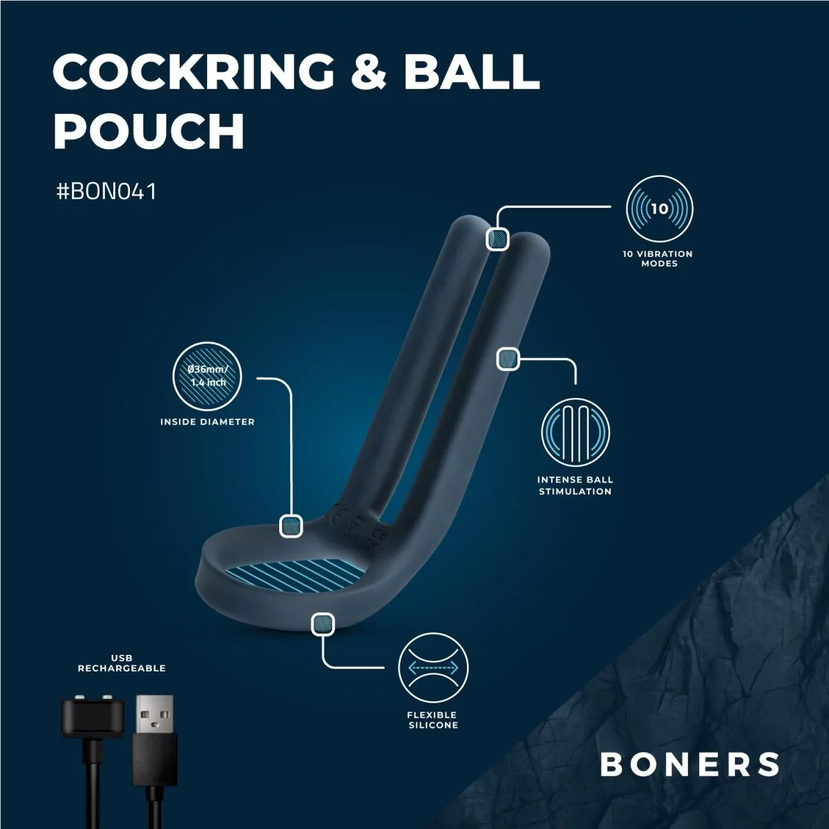 Penis ring & testicle stimulator view 5
