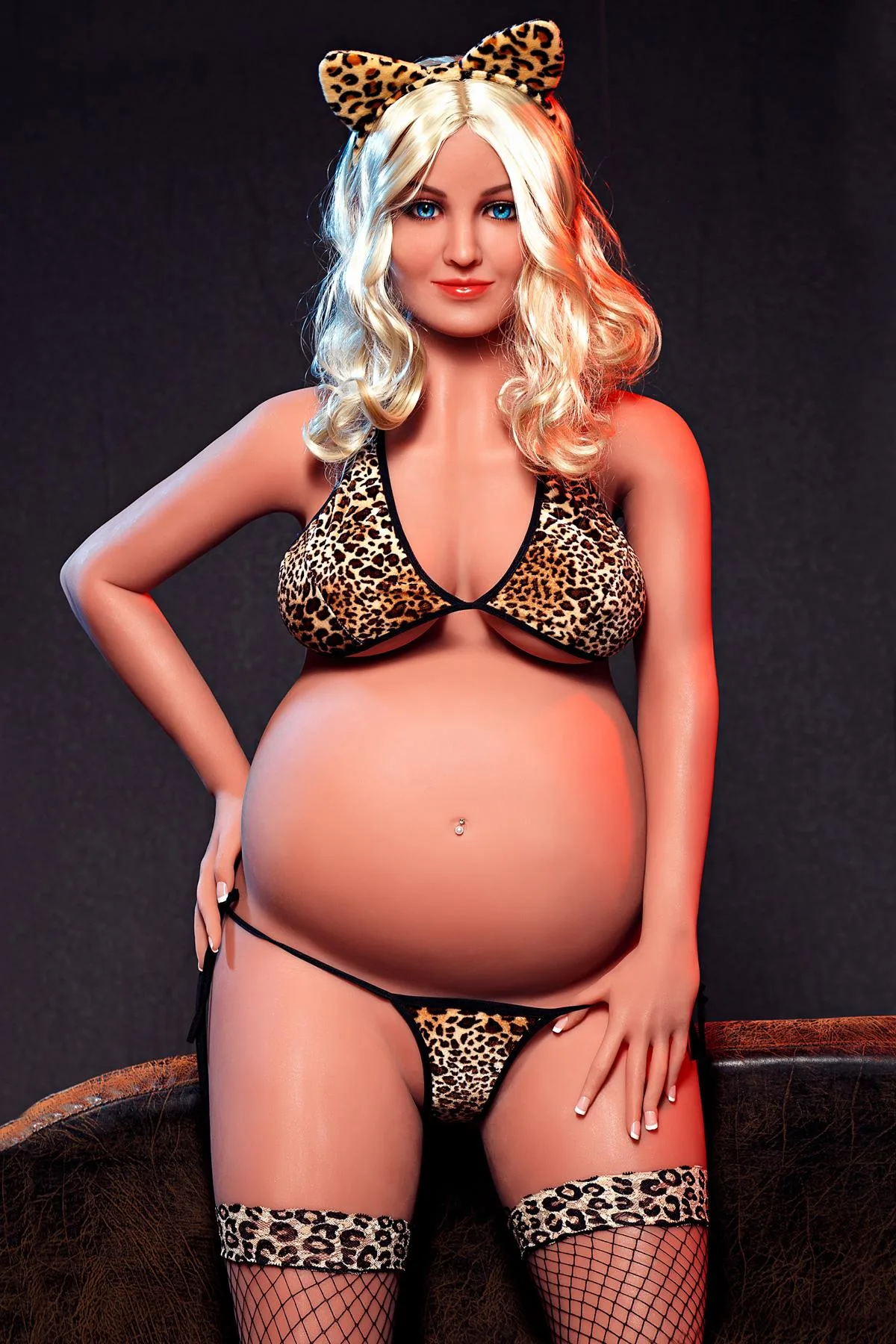 Blonde pregnant sex doll Tony view 3