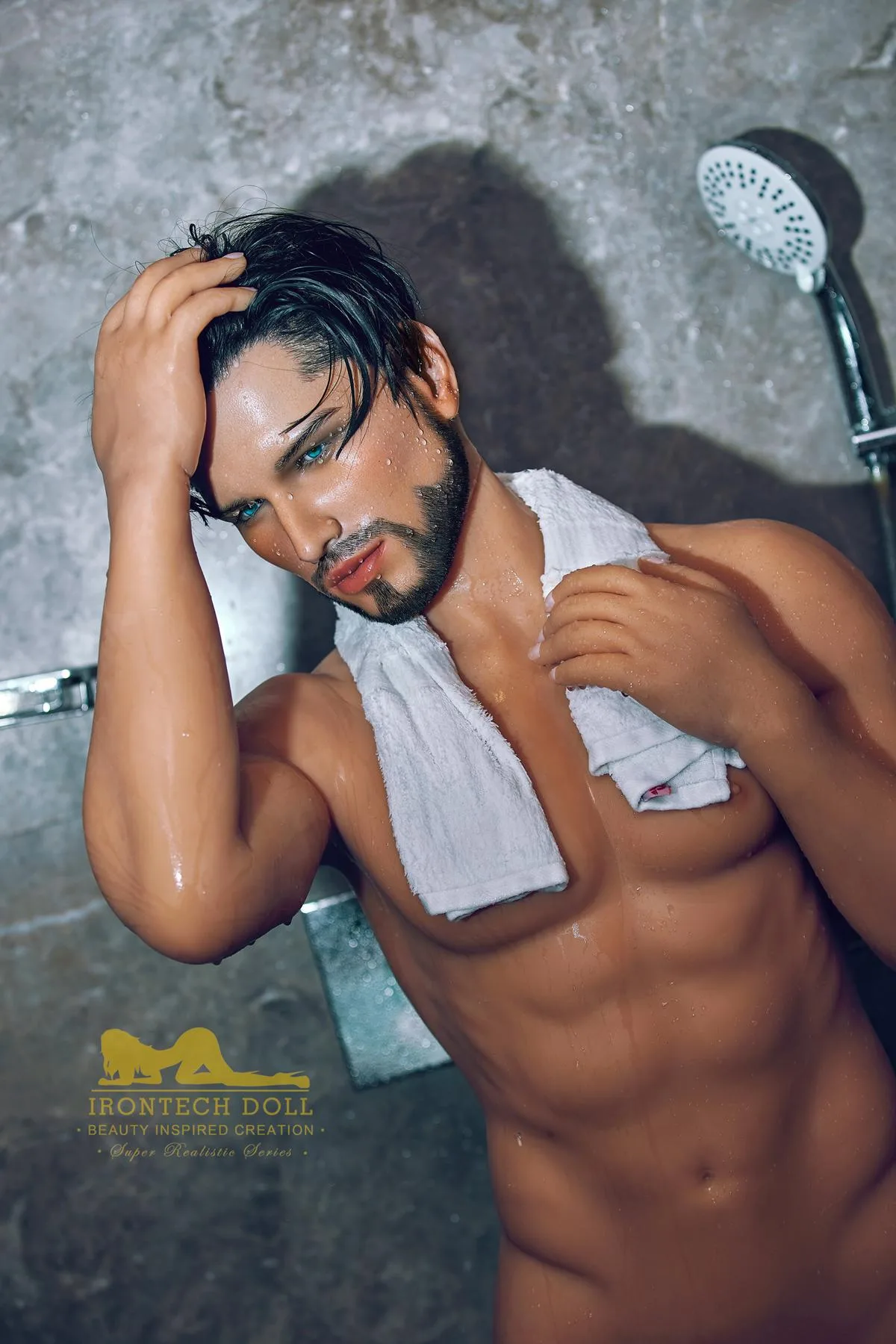 Steve TPE male sex doll silicone head view 2