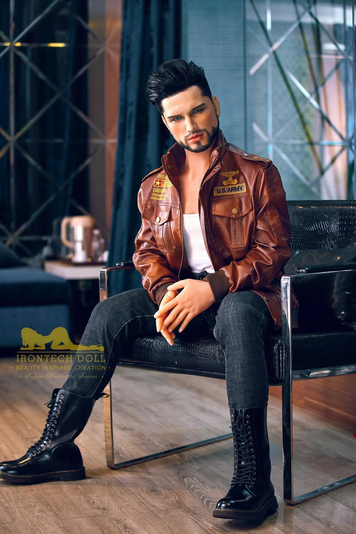 Steve TPE male sex doll silicone head view 3