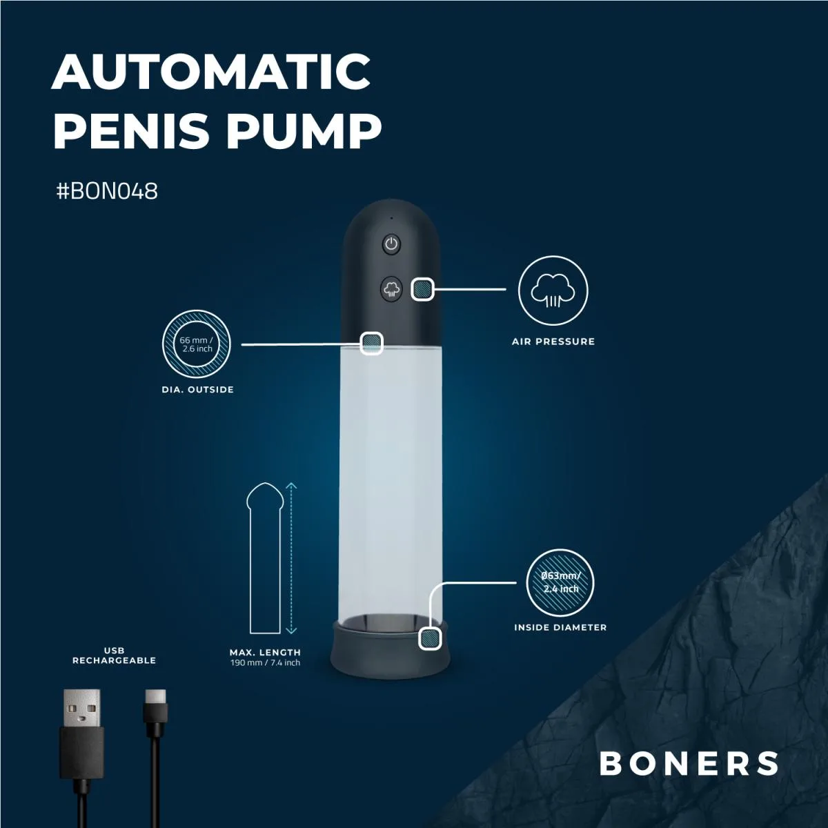 Penis pump with masturbator view 8
