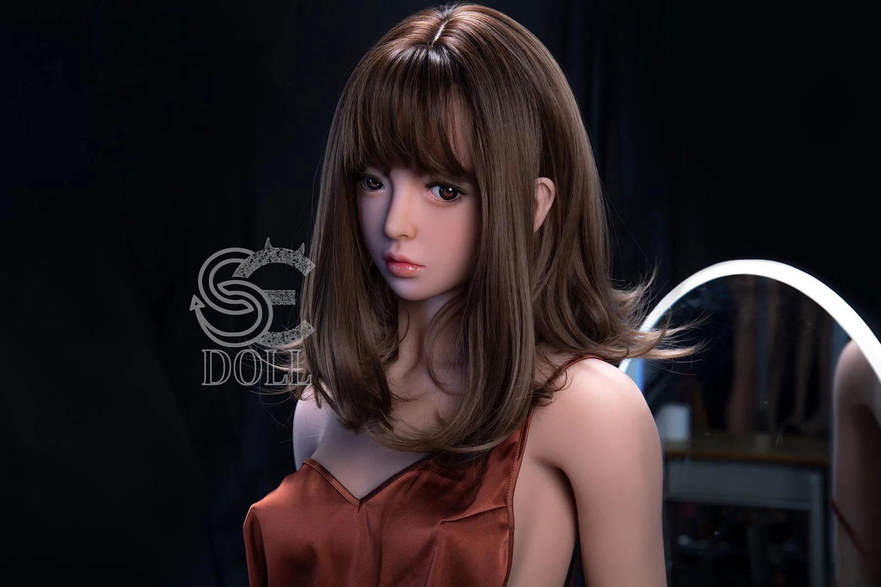 Realistic love doll Alice with brown almond eyes view 7