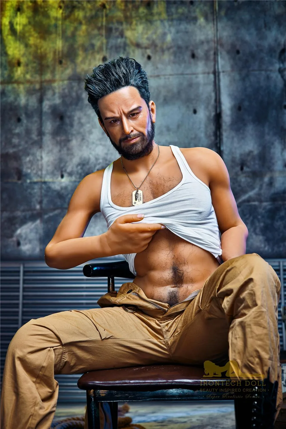 Brian TPE male sex doll silicone head view 8