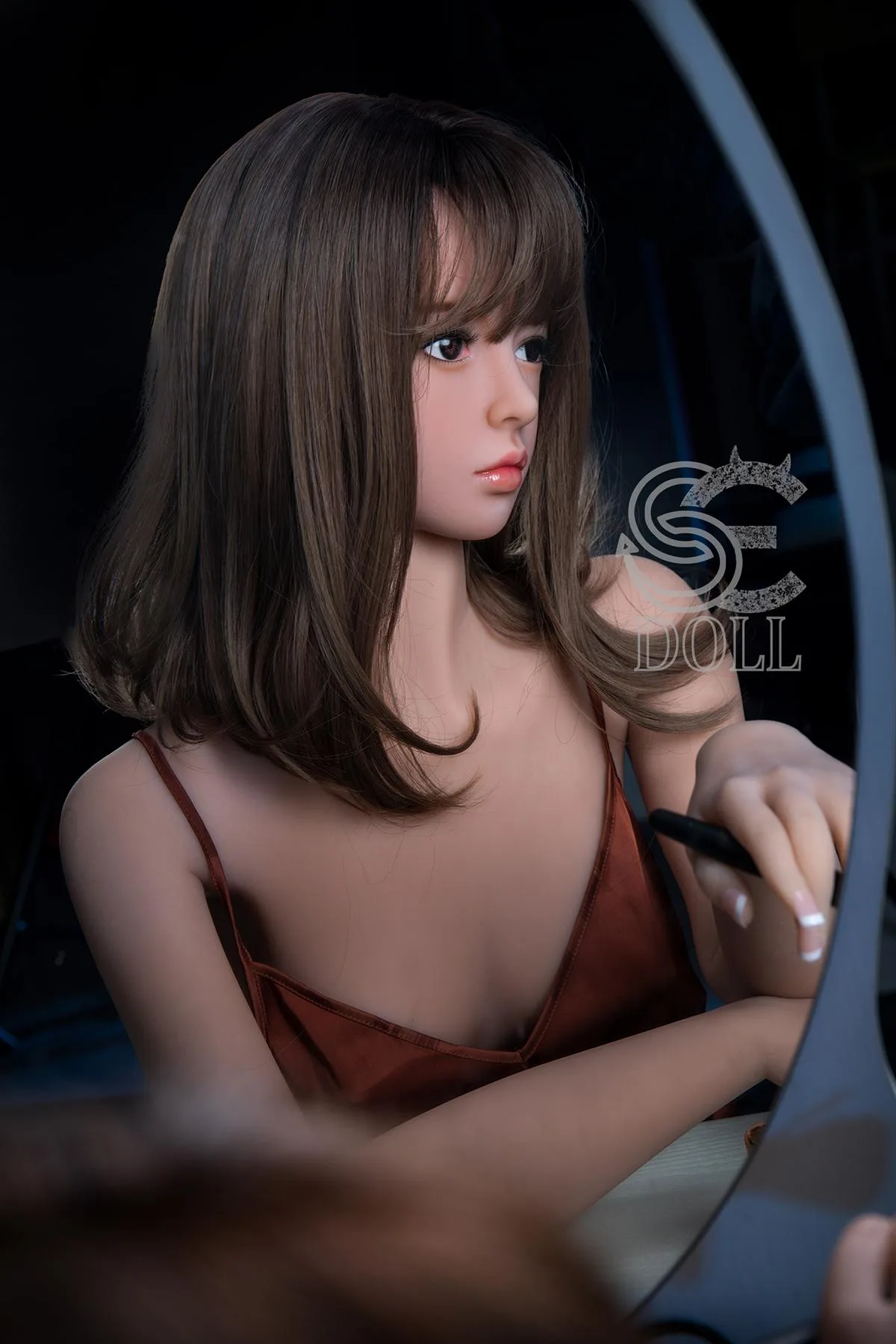 Realistic love doll Alice with brown almond eyes view 3