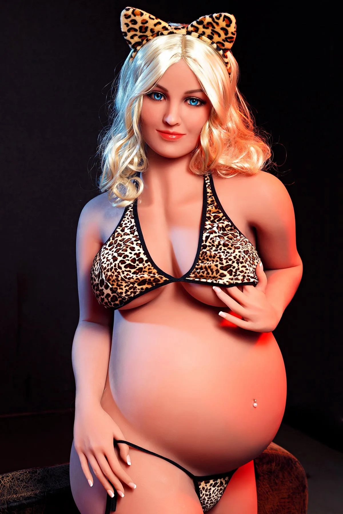 Blonde pregnant sex doll Tony view 4